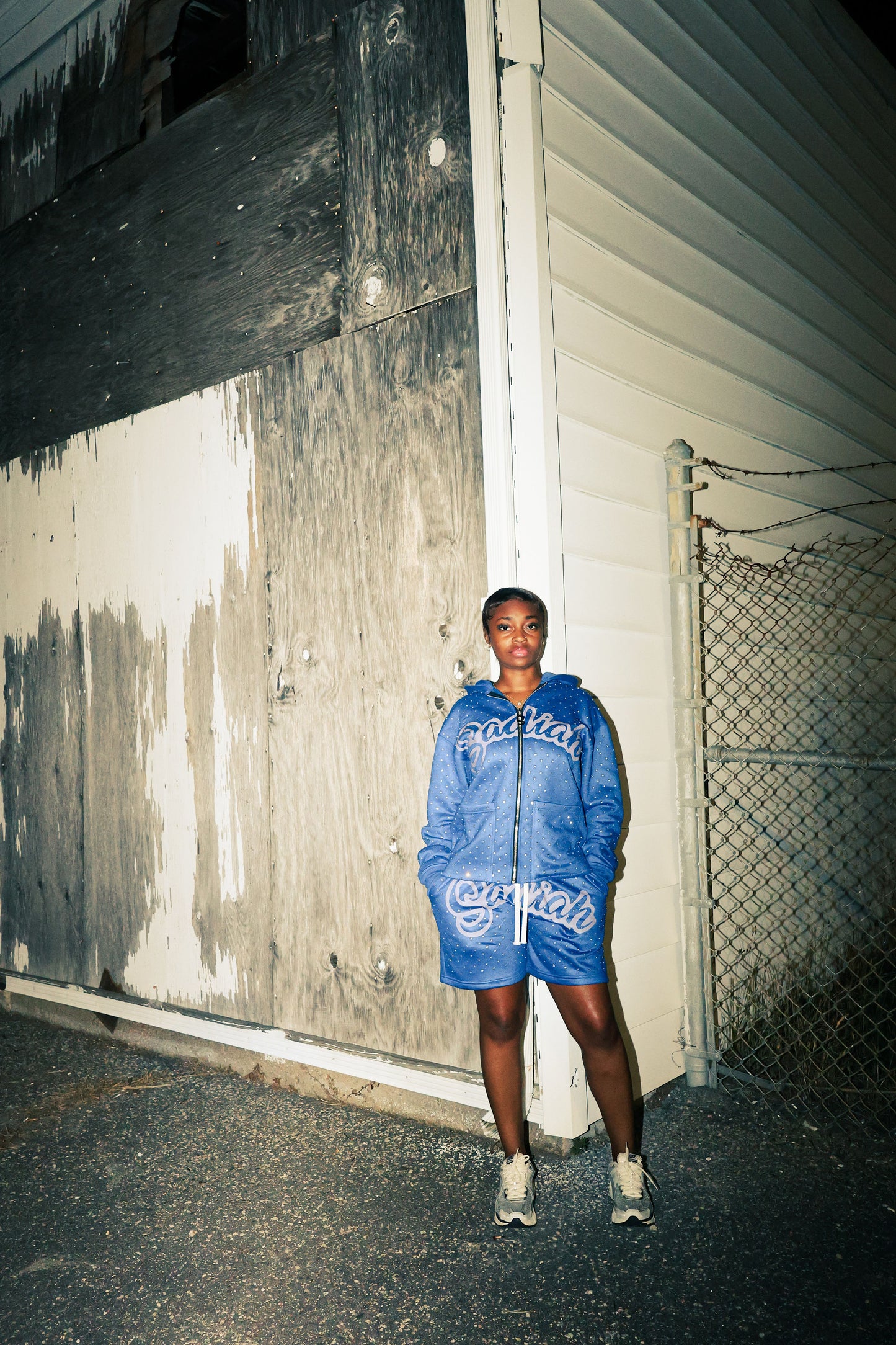 “Royalty Blue" Triple 7 Rhinestone Hoodie Set