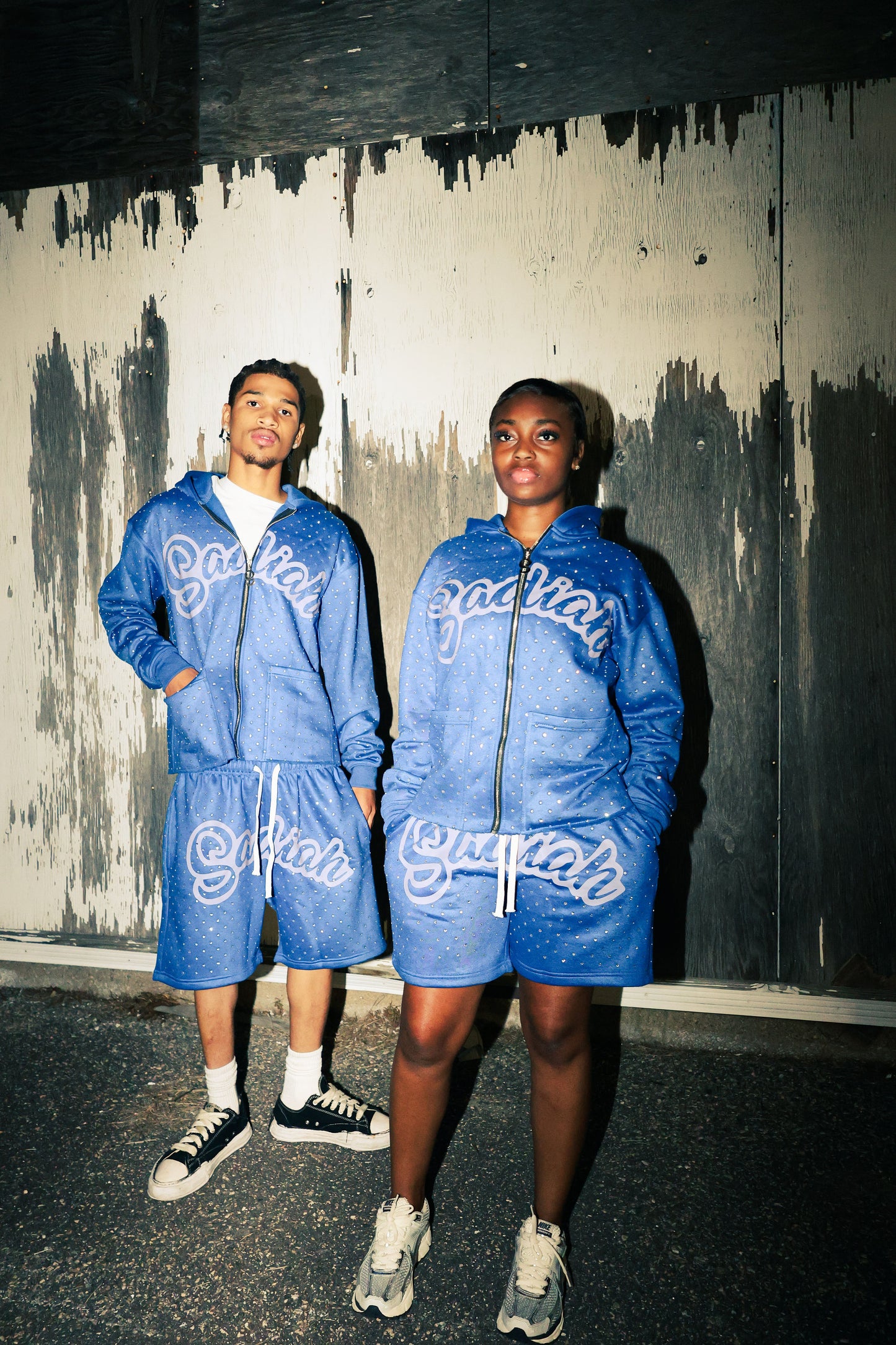 “Royalty Blue" Triple 7 Rhinestone Hoodie Set
