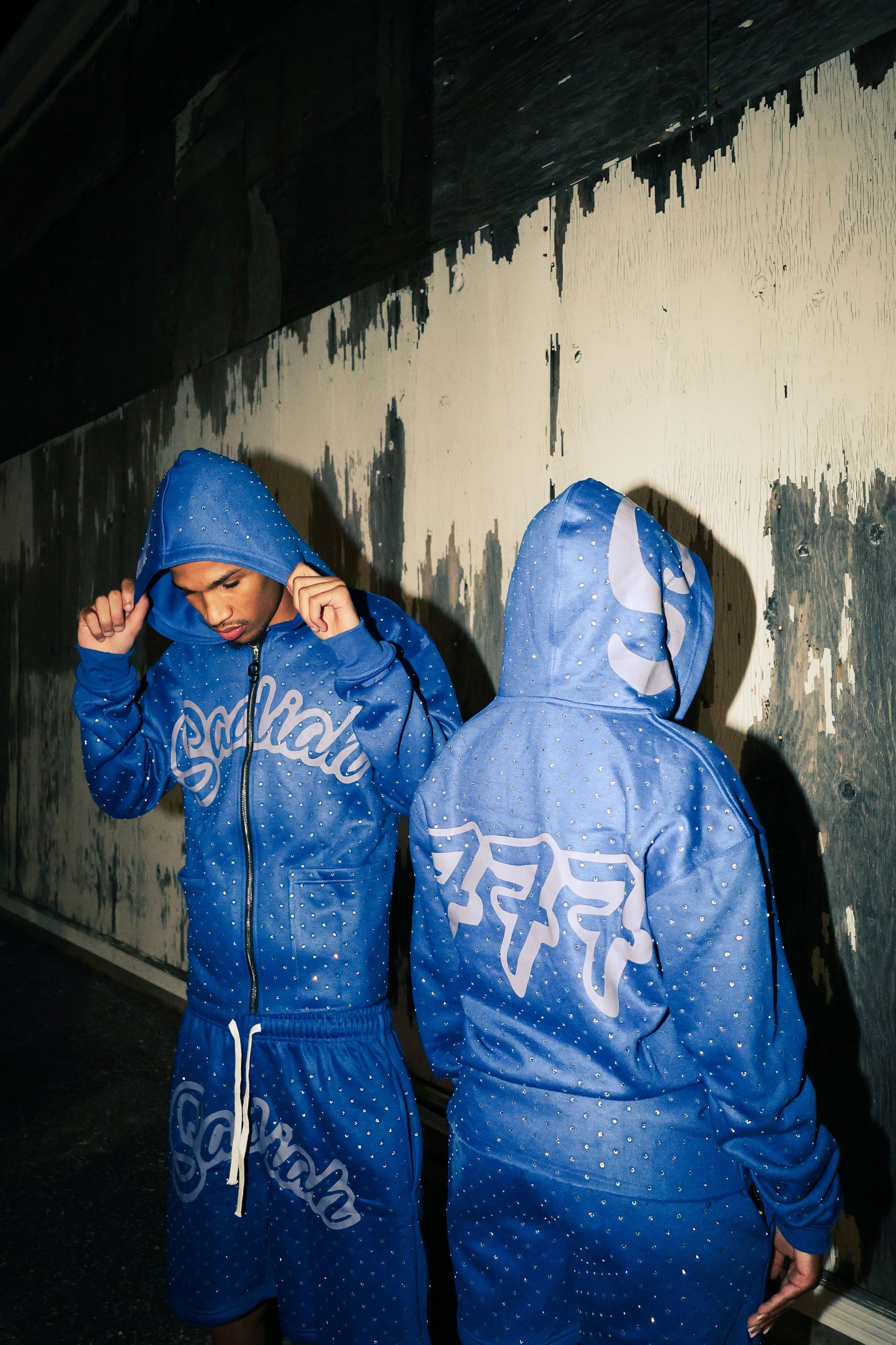 “Royalty Blue" Triple 7 Rhinestone Hoodie Set