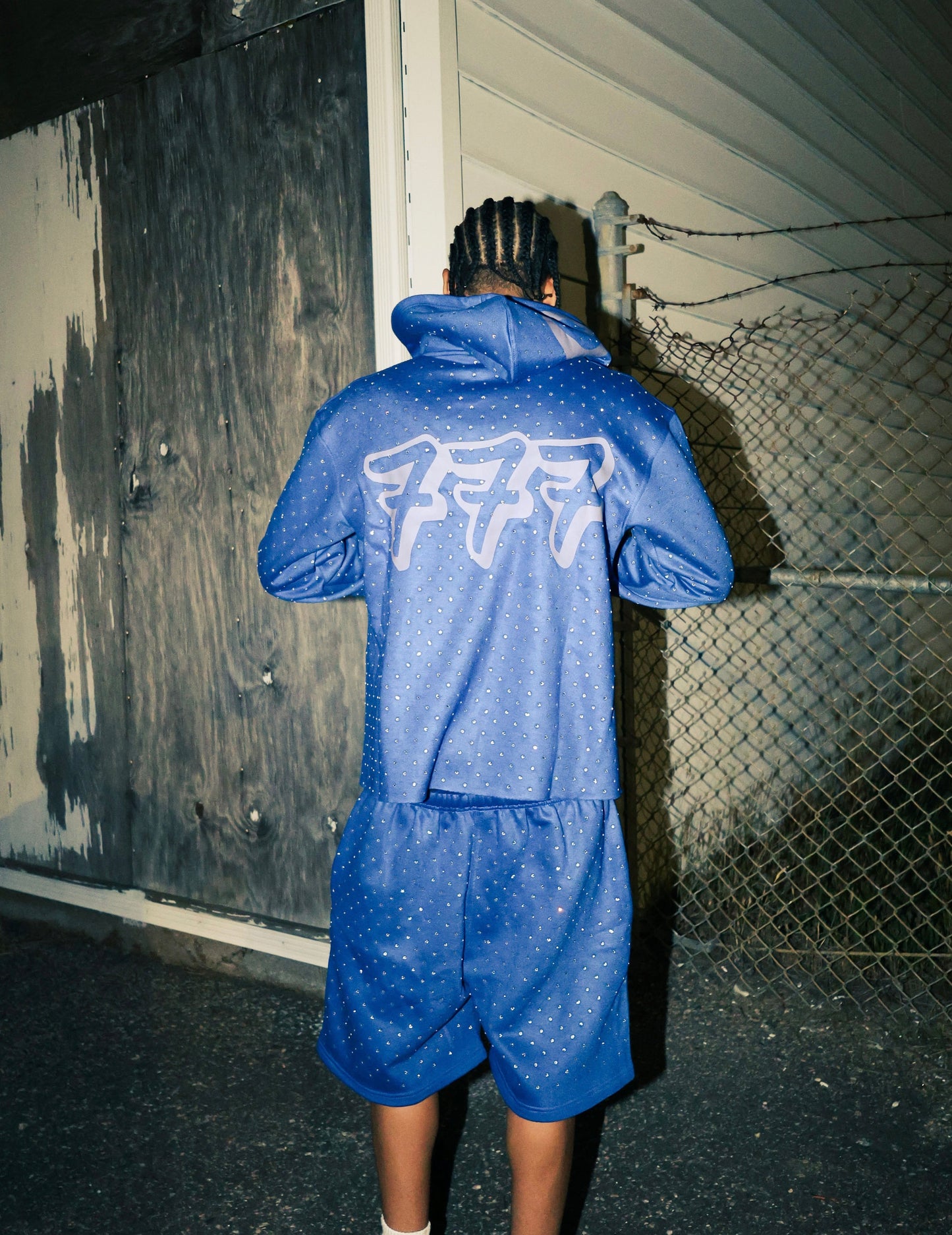 “Royalty Blue" Triple 7 Rhinestone Hoodie Set