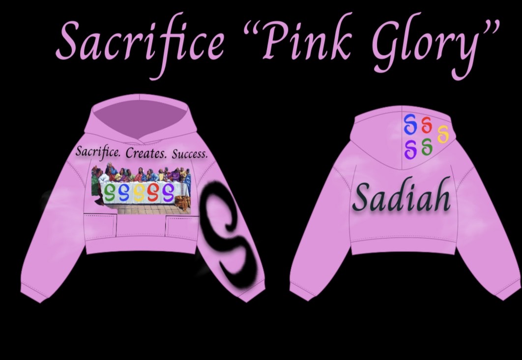 Sacrifice "Pink Glory" Acid wash hoodie